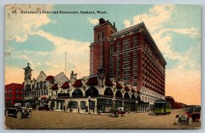 1915  Davenport's Hotel & Restaurant  Spokane  Washington   Postcard