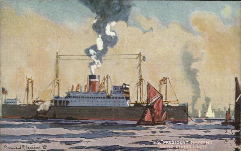 Steamship SS President Harding TUCK Celebrated Liners 3592 c1910 Postcard