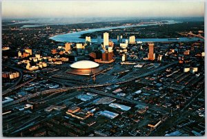 Aerial View Downtown New Orleans Louisiana Last Rays Evening Sunlight Postcard