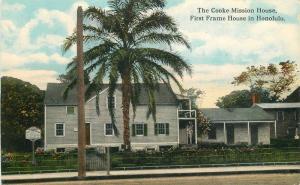 Cooke Mission House 1st Frame House C-1920 Honolulu Hawaii postcard 10715