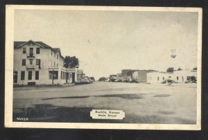 BUCKLIN KANSAS DOWNTOWN MAIN STREET SCENE VINTAGE POSTCARD OLD CARS