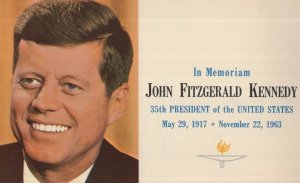 President John Kennedy In Memoriam Vintage Rare Postcard