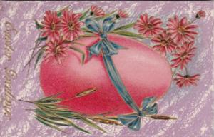 Easter Beautiful Red Egg & Flowers