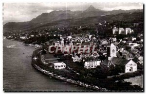 Old Postcard Evian Les Bains Aerial View General in the background the Dent o...