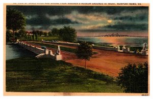 Postcard BRIDGE SCENE Newport News Virginia VA AR7415