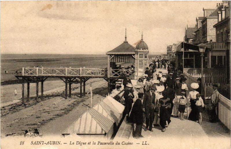 CPA AK St-AUBIN - La Digue et la Passerelle du Casino (516167)