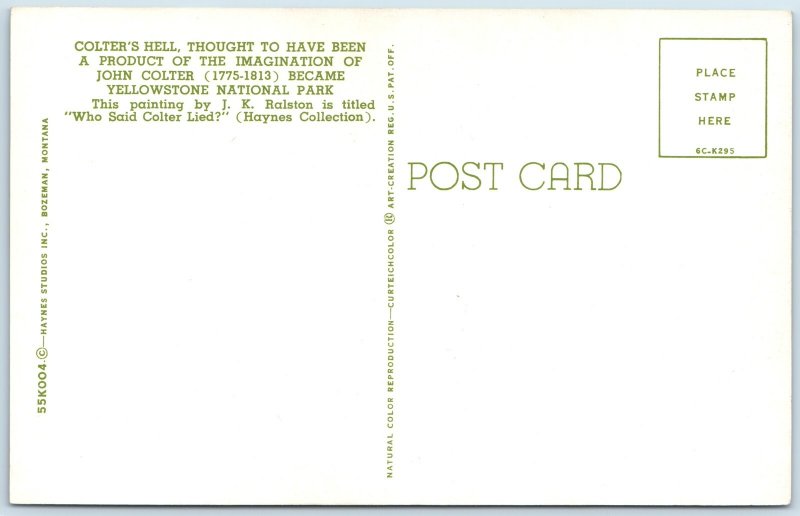 1956 Yellowstone Who Said Colter Lied Painting PC JK Ralston Haynes Teich A215