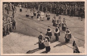 Belgium Funeral Queen Astrid Bruxelles Brussels Vintage Postcard 04.35