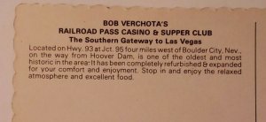 Vintage Postcard Railroad Pass Casino Las Vegas Boulder City Nevada Hoover 1989