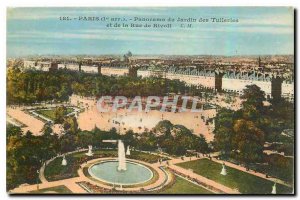 Old Postcard Panorama Paris Tuileries Garden and the Rue de Rivoli