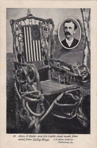 Postcard John S Haller Rustic Chair Wood from Valley Forge PA Patriotic