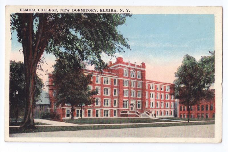 Elmira NY Elmira College New Dormitory Rubin Bros Vintage Postcard