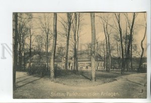 460327 Poland Szczecin Stettin parking garage in the grounds Vintage postcard