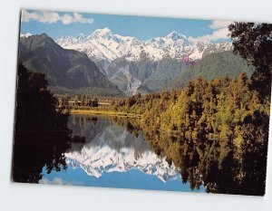 Postcard View Of Views, Mt. Tasman and Mt. Cook from Lake Matheson, New Zealand