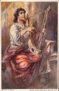 CHRISTIANITY OLD TESTAMENT SERIES David Plays Harp BIBLE c1910 Postcard