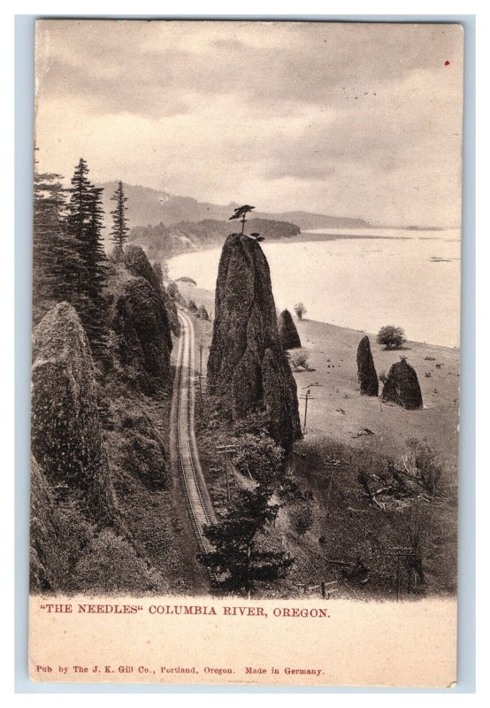 C. 1909 The Needles Columbia River Oregon German Railroad Vintage Postcard F24