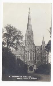 UK England Salisbury Cathedral from Old Deanery Vintage Photo Postcard