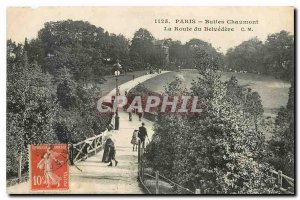 CARTE Postale Old Paris Buttes Chaumont Route Belvedere