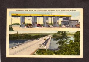 PA HARRISBURG East Interchange Turnpike Postcard Pennsylvania Susquehanna