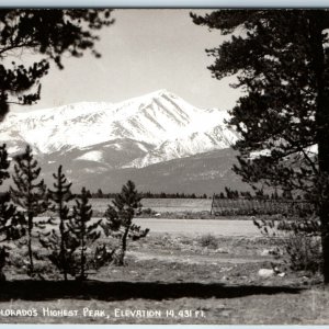 c1940s Lake County, CO Mount Mt. Elbert Higher than Pikes Peak Col Colorado A209