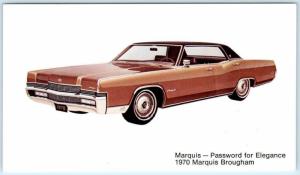 Car Advertising 1970 MERCURY MARQUIS Brougham Password for Excellence Postcard