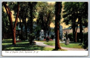 Fayette Park  Syracuse  New York  Postcard  c1907