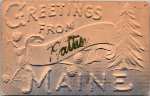 Maine Greetings From Patton 1909 Embossed