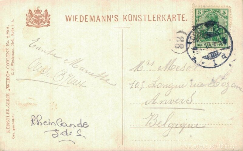 Germany Koblenz Ehrenbreitstein Coblenz Vintage Postcard 07.98