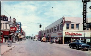 Corner of Park Avenue and A Street Idaho Falls ID Walgreens Vintage Postcard B76