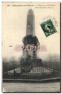 Old Postcard Army War of 1870 Champigny sur Marne Monument mobile Cote d & # ...