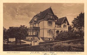 A102 Germany Bad Pyrmont Pension Sign vintage postcard