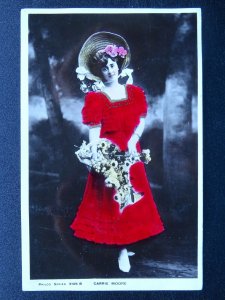 Actress CARRIE MOORE in Red Dress c1905 RP Postcard by Philco