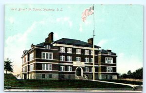 WESTERLY, RI Rhode Island ~ West BROAD STREET SCHOOL  c1910s  Postcard