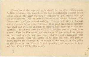 D/B of State Normal School in Monmouth Oregon OR