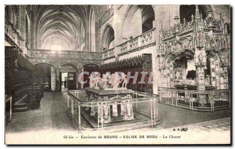 Old Postcard Around Bourg De Brou Church Choir