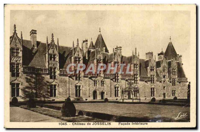 Old Postcard Chateau De Josselin Facade Interieure