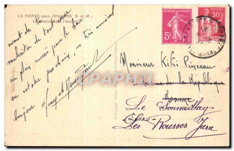 Old Postcard La Ferte Sous Jouarre La Marne Ves L & # 39Amont