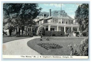 c1910s The Manse Mr. J. R. Oughton's Residence Dwight Illinois IL Postcard