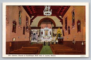 Interior Church Of Guadalupe Ciudad Juarez Mexico Unposted Linen Postcard