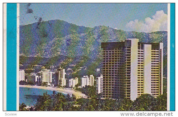 Hyatt Regency Hotel, Beach, Acapulco Bay, Guerrero, Mexico, PU-1978