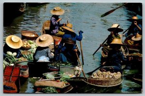 Thailand  Rajburi Province  Floating Market  Postcard
