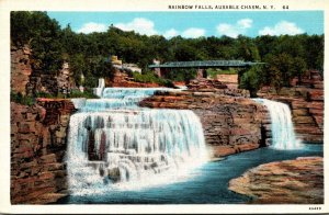 Wisconsin New York Ausable Chasm Rainbow Falls Curteich