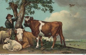 Cow ; Man & cows under tree , 00-10s