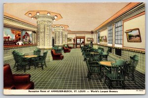 Beer~Reception Room Anheuser-Busch St Louis Missouri~Vintage Postcard