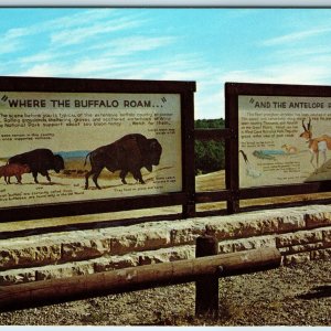 1960 Nr Hot Springs, SD Wind Cave National Park Buffalo Antelope Sign Teich A236