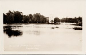 Simcoe Ontario Memorial Tower Lake George ON Unused Real Photo Postcard F84