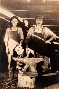 RPPC   Blacksmith with Anvil and Hammer   Postcard