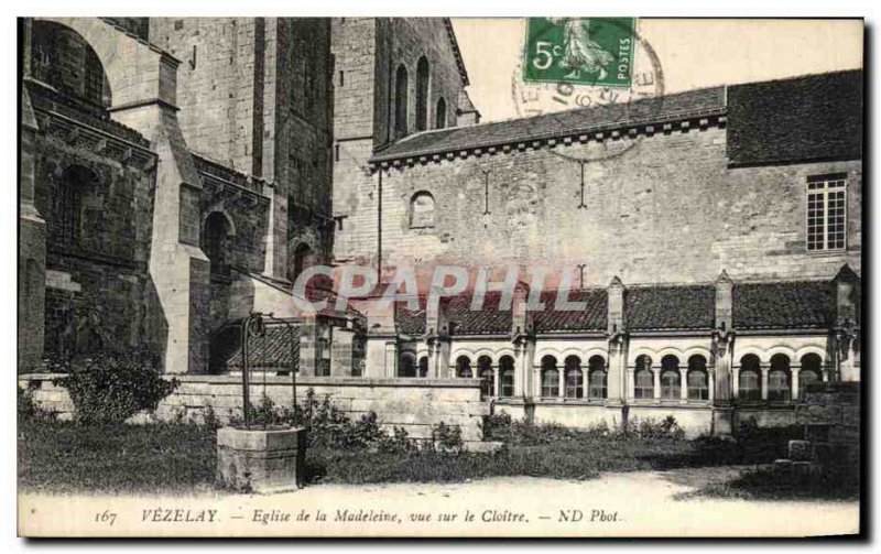 Old Postcard Vezelay Madeleine Church View On Cloitre