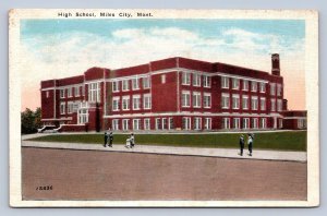 J92/ Miles City Montana Postcard c1929 High School Building  37