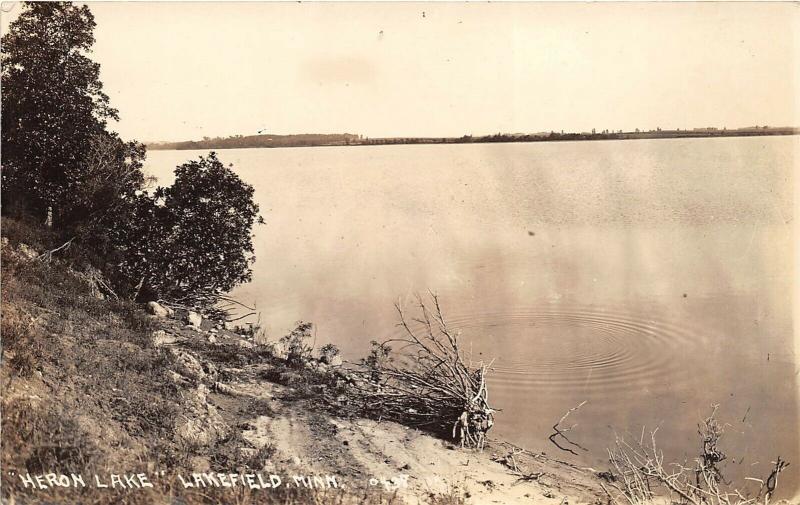 Lakefield Minnesota 1940s RPPC Real Photo Postcard Heron Lake